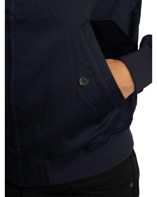 Lacoste Blue Water Repellent Twill Harrington Jacket for men