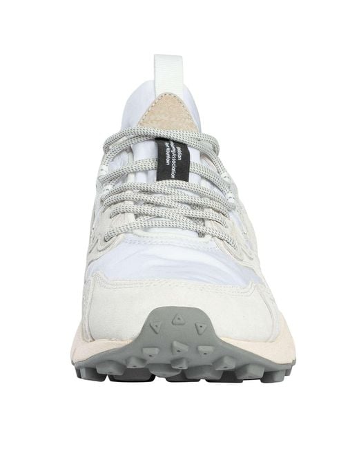 Flower Mountain White Yamano Suede Trainers for men