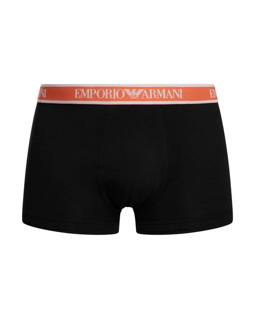 Emporio Armani Black 3 Pack Trunks for men