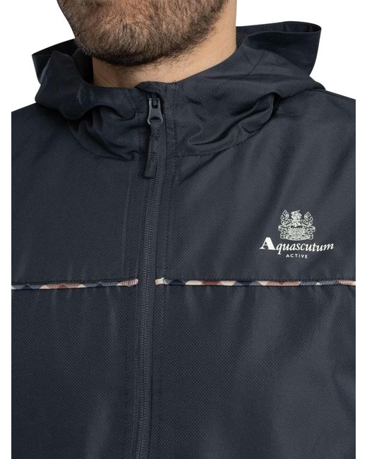 Aquascutum Blue Ripstop Piping Jacket for men