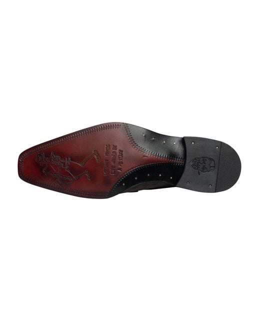 Jeffery West Brown Derby Leather Shoes for men