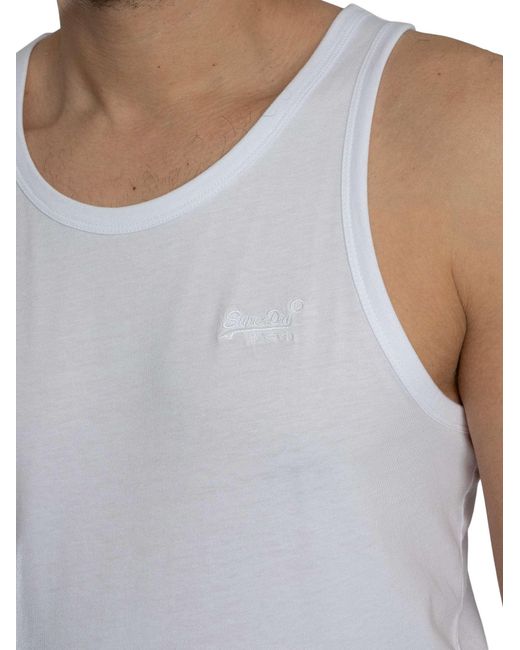 Superdry White Essential Logo Vest for men