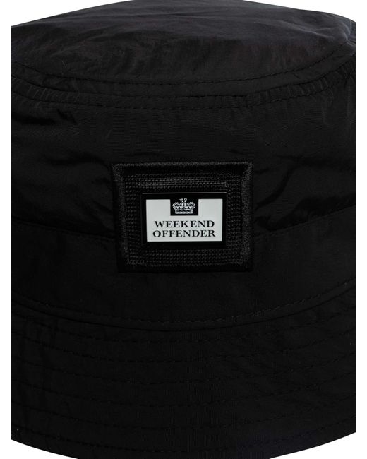 Weekend Offender Black Long Beach Bucket Hat for men