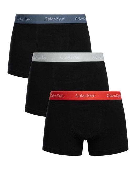 Calvin Klein Black 3 Pack Icon Relaxed Fit Trunks for men
