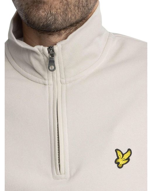 Lyle & Scott White Loopback Quarter Zip Sweatshirt for men