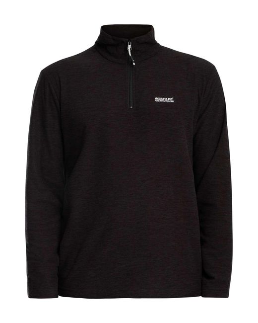 Regatta Black Thompson Marl Half Zip Fleece for men