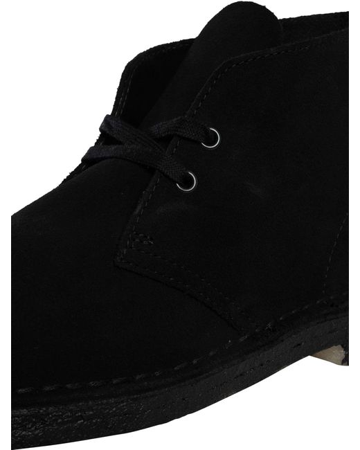 Clarks Black Suede Desert Boots for men