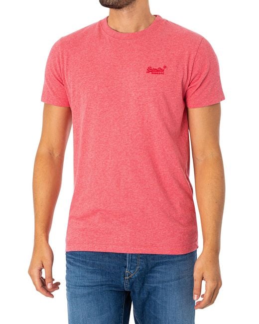 Superdry Red Essential Logo Emb T-shirt for men