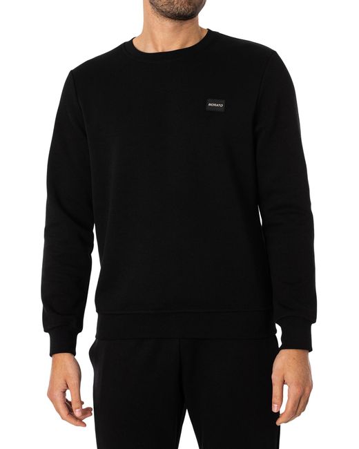 Antony Morato Black Dynamic Box Logo Slim Sweatshirt for men