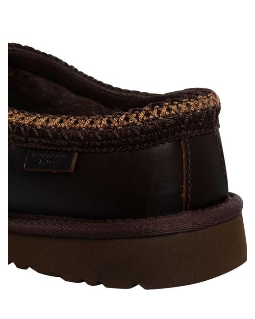 Ugg Black Tasman Leather Regen Slippers for men