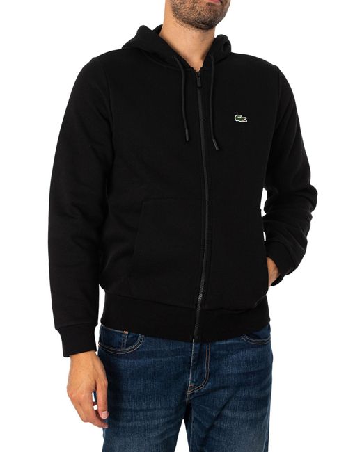 Lacoste Black Full Zip Hood Sh9626 for men