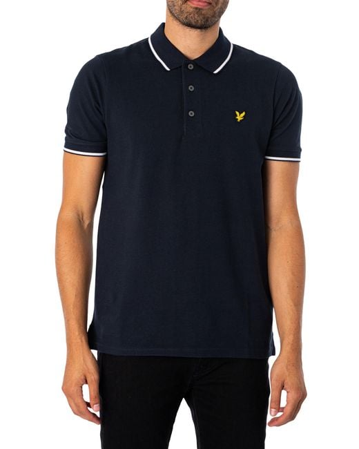 Lyle & Scott Blue Tipped Polo Shirt for men