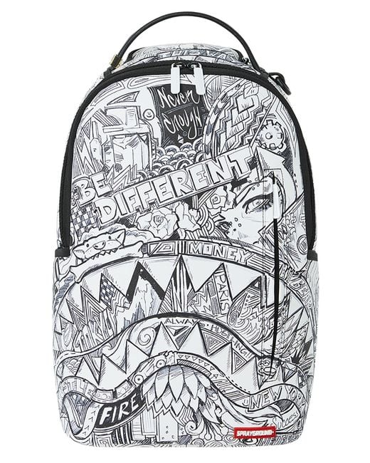 Sprayground Gray Mad Doodles Backpack for men
