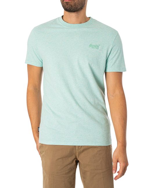 Superdry Blue S Chest Logo T-shirt Light Mint M for men