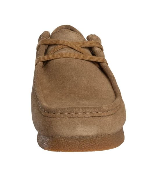 Clarks Brown Wallabee Evo Suede Shoes for men