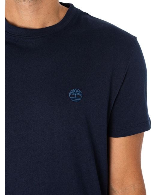 Timberland Blue Slim Fit Embroidered Logo T-shirt for men