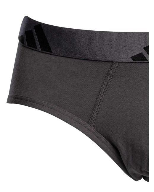 Adidas Black 3 Pack Active Flex Cotton Briefs for men