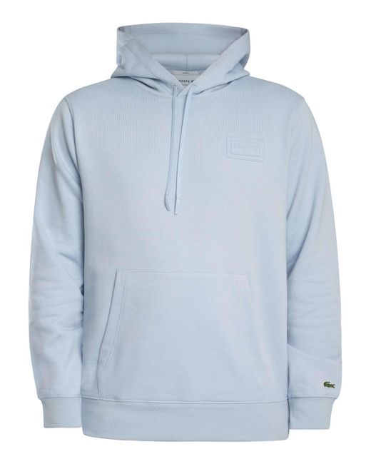 Lacoste Blue Embossed Branding Pullover Hoodie for men