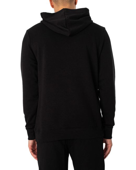 Tommy Hilfiger Black Lounge Brand Line Pullover Hoodie for men