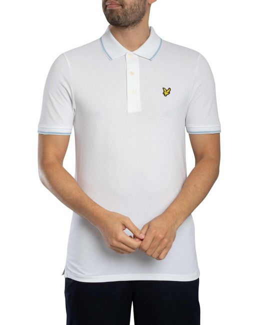 Lyle & Scott White Tipped Polo Shirt for men