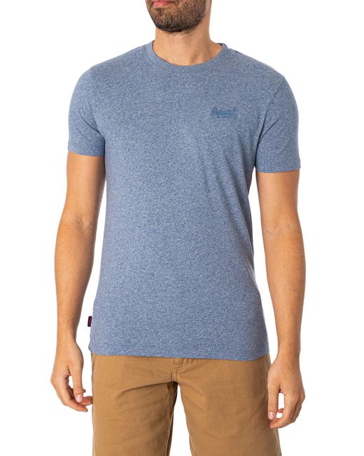 Superdry Blue Uperdry Vintage Logo Ebroidered Hort Leeve T-hirt for men