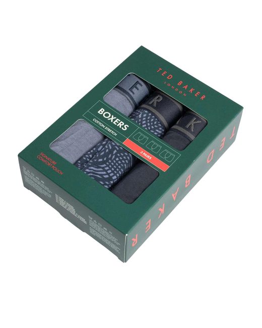 Ted Baker Blue 3 Pack Boxer Briefs for men