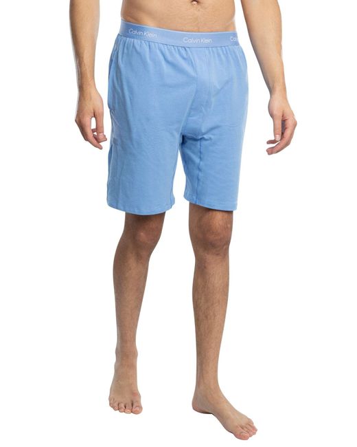 Calvin Klein Blue Icon Cotton Sleep Shorts for men