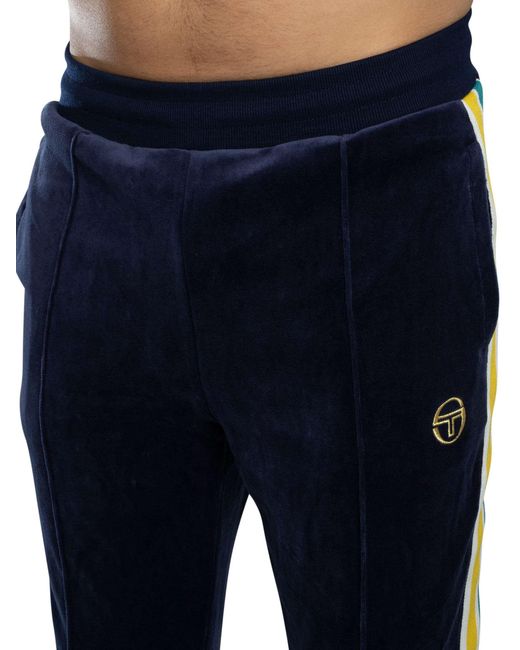 Sergio Tacchini Blue Monte Velour Track Joggers for men