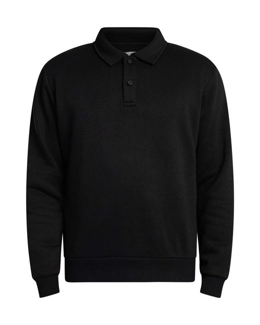 Jack & Jones Black Bradley Polo Sweatshirt for men