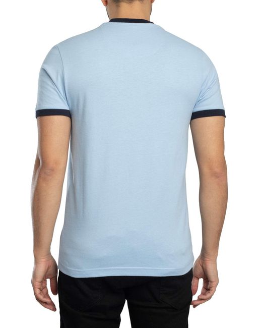 Trojan Blue Target Logo Ringer T-shirt for men