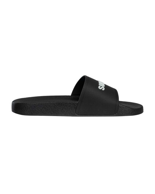 Superdry Black Premium Graphic Pool Sliders for men