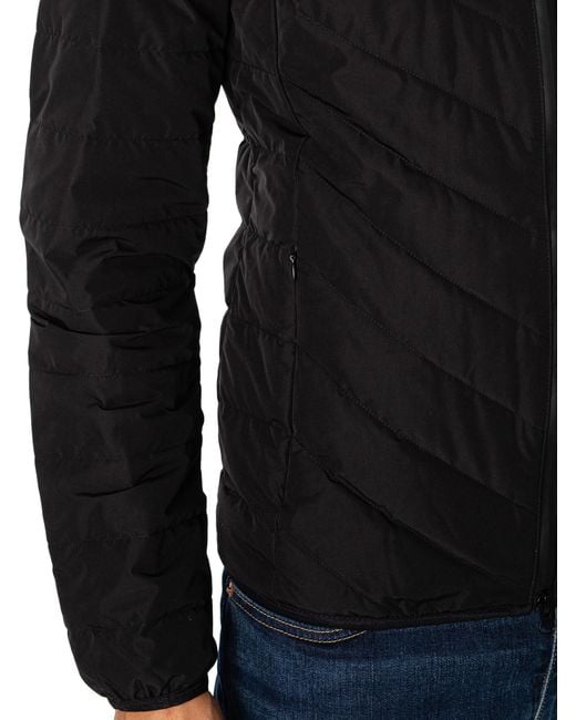 EA7 Black Logo Zip Down Jacket for men