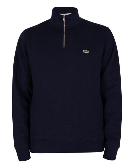 Lacoste Blue Zip Collar Sweatshirt for men