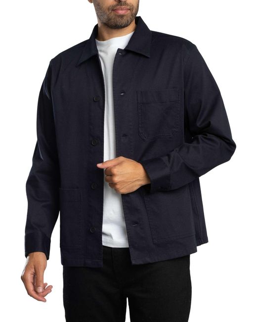 Lacoste Blue Cotton Overshirt Jacket for men