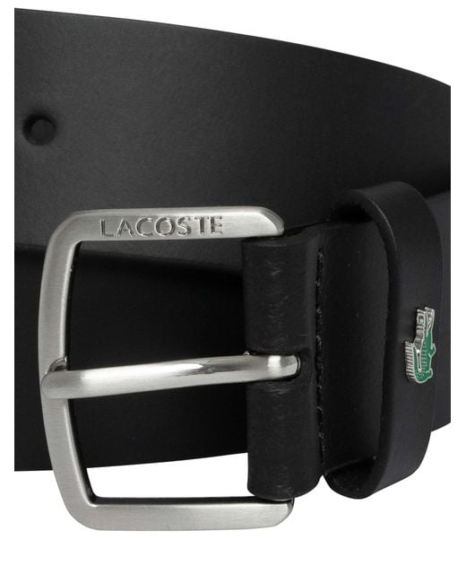Lacoste Black Smooth Leather Belt for men