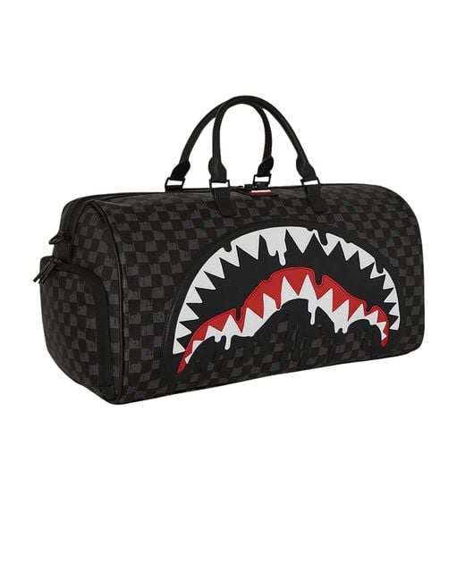Sprayground Black Dripping Shark In Paris Duffle Bag for men