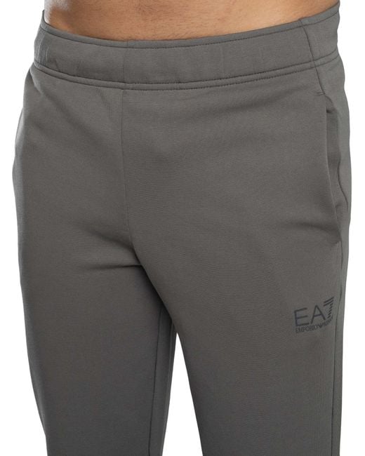 EA7 Gray Side Zip Logo Joggers for men