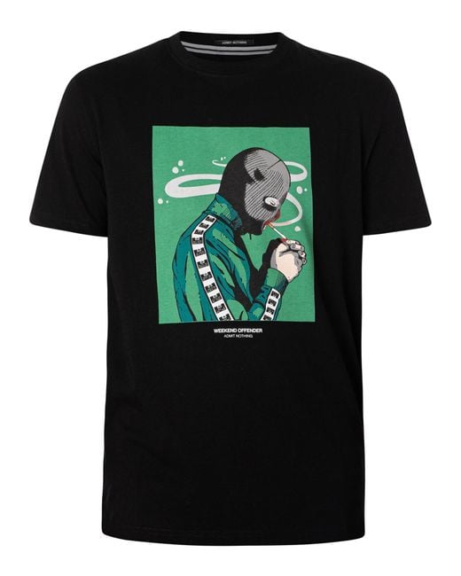 Weekend Offender Green Fumo Graphic T-shirt for men