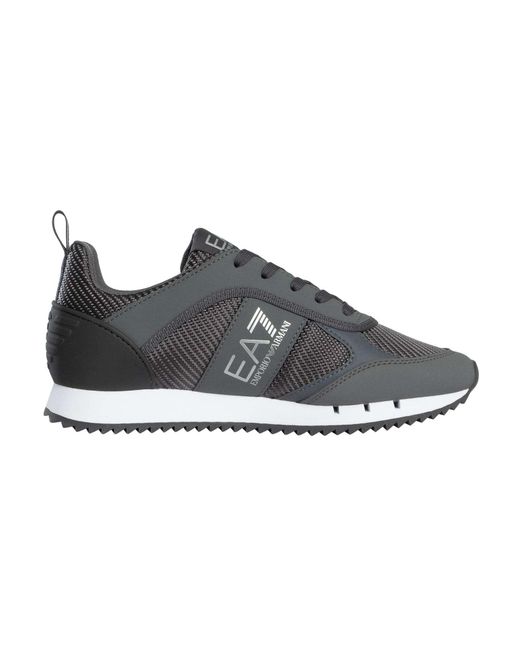 EA7 Gray Mesh Logo Trainers for men