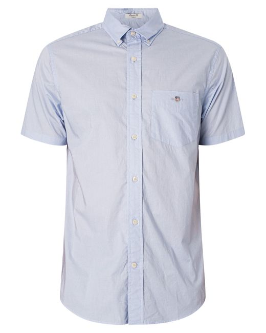 Gant White Regular Poplin Short Sleeved Shirt for men