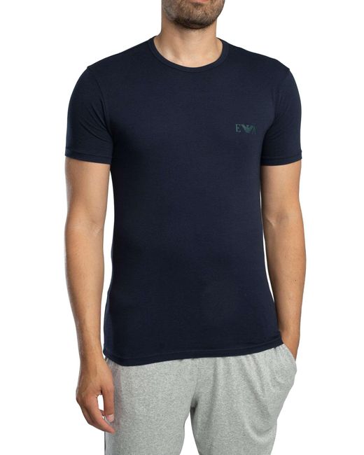 Emporio Armani Green 2 Pack Lounge Crew Neck Fitted T-shirt for men