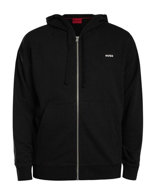 HUGO Black Dapozip Zip Hoodie for men