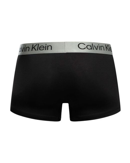 Calvin Klein Black 3 Pack Brushed Microfiber Trunks for men