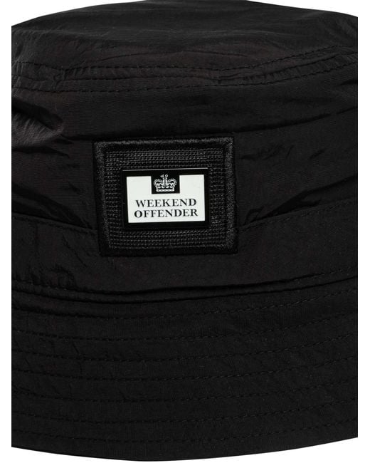 Weekend Offender Black Long Beach Bucket Hat for men