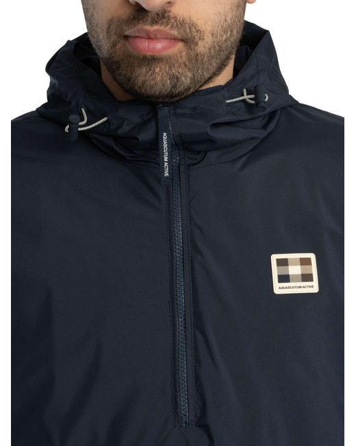Aquascutum Blue Colour Block Badge Jacket for men