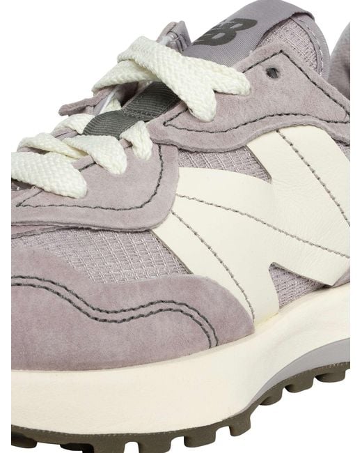 New Balance White 327 Suede Trainers for men