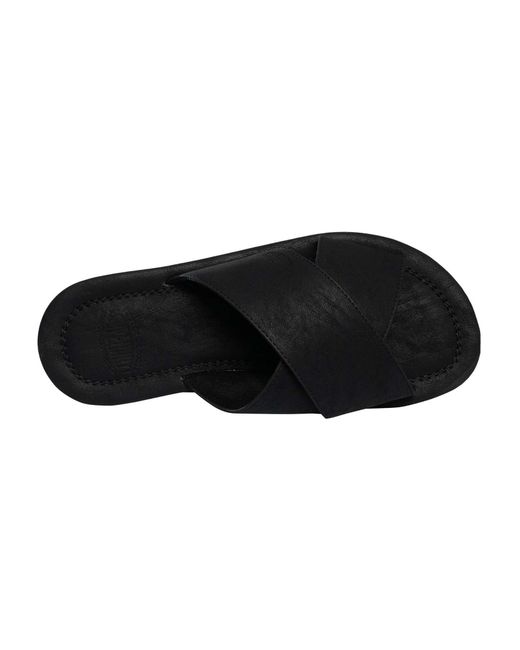 Superdry Black Vintage Cross Strap Sliders for men