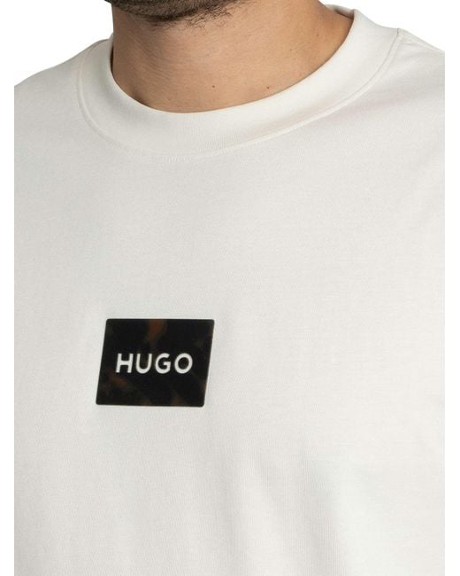 HUGO White Dumeon Logo T-shirt for men