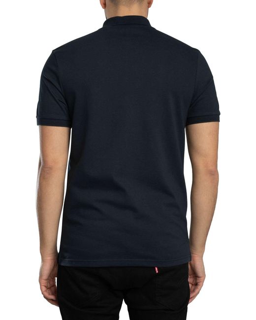 Lyle & Scott Black Check Panelled Polo Shirt for men