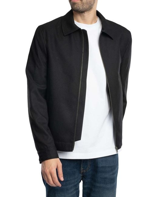 Ted Baker Black Henry J Wool Blend Harrington Jacket for men
